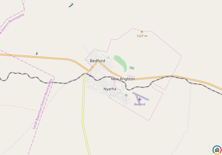 Map location of Bedford